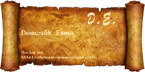 Demcsák Emma névjegykártya