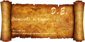 Demcsák Emma névjegykártya